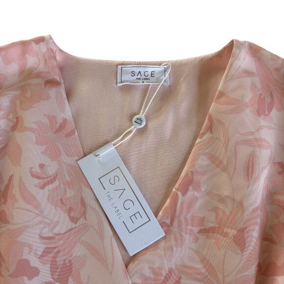 Sage the Label Athena Light Pink Floral Mini Dress Women’s Size Small NWT - Picture 4 of 11